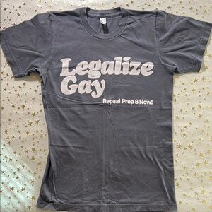 American Apparel Gray Short Sleeve Tee Legalize Gay